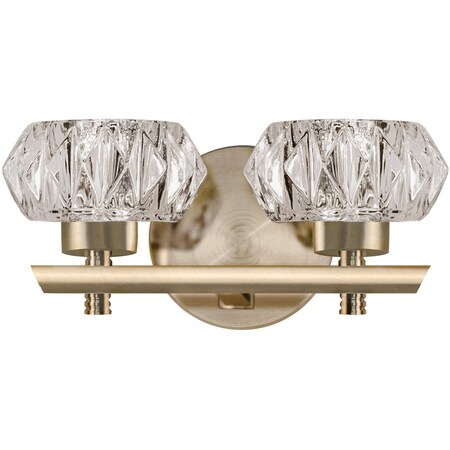 Kuzco Lighting Beautiful Two Light Led Vanity With Vintage Crystal Cut Glass VL54210-VB